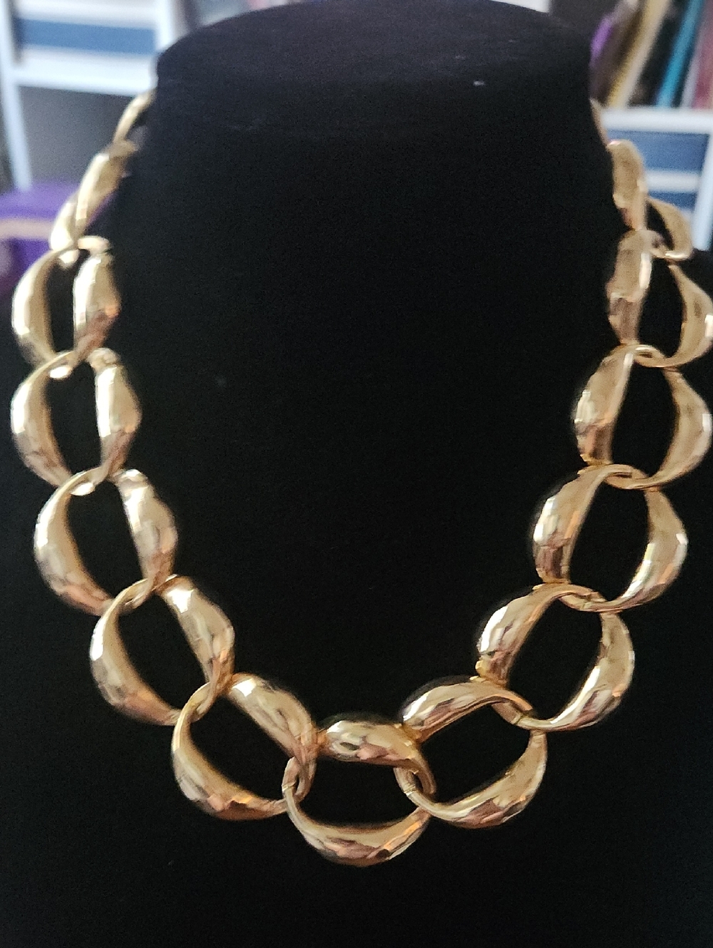 Vintage Gold Link Statement Necklace